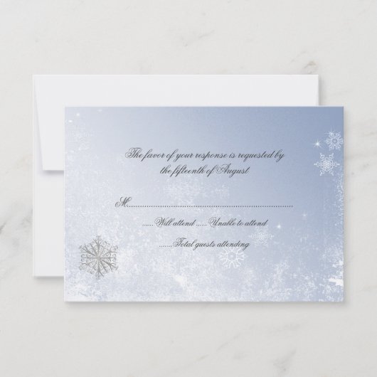 Winterschneeflocke Hochzeitkarte RSVP Karte (Vorderseite)