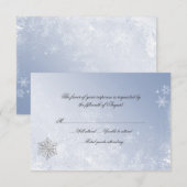 Winterschneeflocke Hochzeitkarte RSVP Karte (Vorne/Hinten)