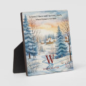 Winterschneeflocke im Wald Monogram Fotoplatte (Vorderseite)