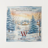Winterschneeflocke im Wald Monogram Wandteppich (Vorderseite)