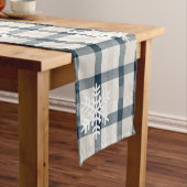 Winterschneeflocke Karierter Weihnachtsurlaub Kurzer Tischläufer (Beispiel)