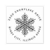 Winterschneeflocke Moderne Urlaubsadresse Permastempel (Design)