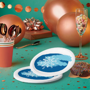 Winterschneeflocke Pappteller