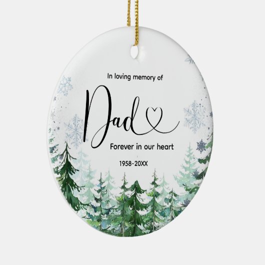 Winterschneeflocke Pine Tree Lounge Vater Keramik Ornament (Rechts)