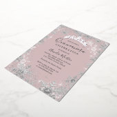 Winterschneeflocke Rock Silver Quinceanera Folieneinladung (Gedreht)