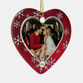 Winterschneeflocke Rot Keramik Ornament (Rechts)