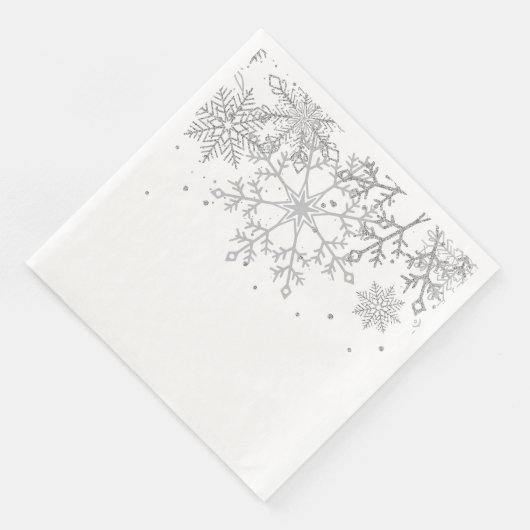 Winterschneeflocke Silver Gray Serviette (Ecke)