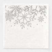 Winterschneeflocke Silver Gray Serviette (Vorderseite)