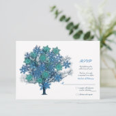 Winterschneeflocke Tree Hochzeitskarte RSVP Karte (Stehend Vorderseite)