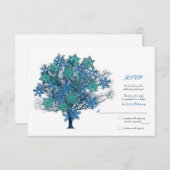 Winterschneeflocke Tree Hochzeitskarte RSVP Karte (Vorne/Hinten)