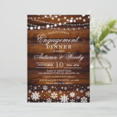 Winterschneeflocke Verlobung Einladung (Stehend Vorderseite)