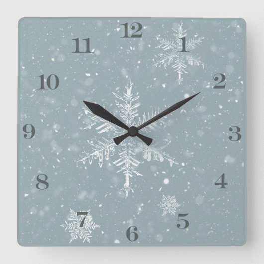 Winterschneeflocke Wall Uhr (Vorderseite)