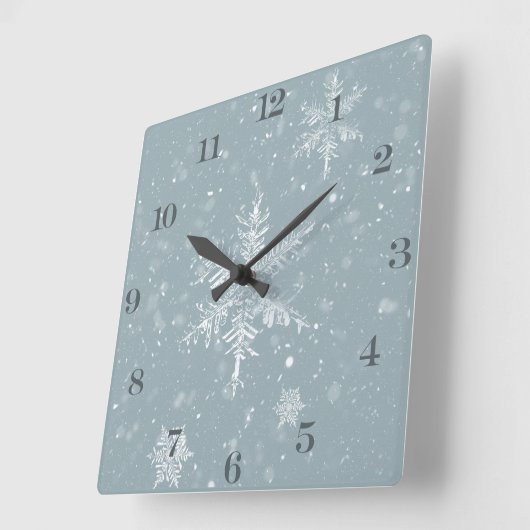 Winterschneeflocke Wall Uhr (Winkel)