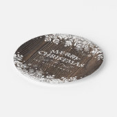 Winterschneeflocke, Weihnachten Pappteller (Schrägansicht)