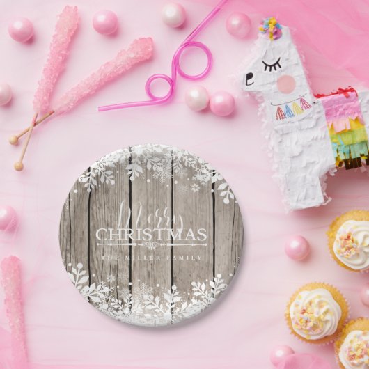 Winterschneeflocke, Weihnachten Pappteller (Party)