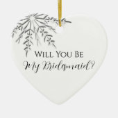 Winterschneeflocke wirst du meine Bridesmaid sein Keramikornament (Vorne)