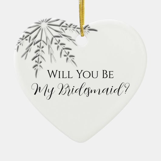 Winterschneeflocke wirst du meine Bridesmaid sein Keramikornament (Vorne)