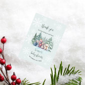 Winterschneeflocke Woodland Tierbabyldusche Dankeskarte
