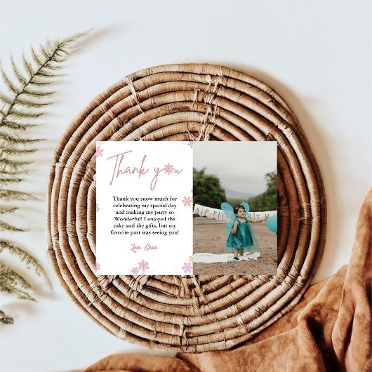 WinterschneeflockeGeburtstag Dankeschön Karte