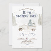 Winterschneeflocken 10. Geburtstag Einladung (Vorderseite)