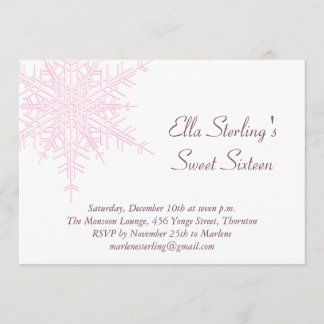 Winterschneeflocken 16 . Geburtstag Geburtstagsein Einladung