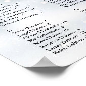 Winterschneeflocken 200 Namen Hochzeitskarte Poster (Ecke)