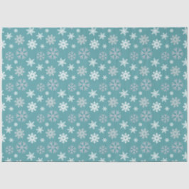 Winterschneeflocken Aquamarines blaues Muster Seidenpapier