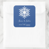 Winterschneeflocken auf blauem Sticker (Tasche)