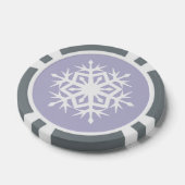 Winterschneeflocken auf dem Lavendel Pokerchips (Einzeln)