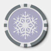 Winterschneeflocken auf dem Lavendel Pokerchips (Vorderseite)