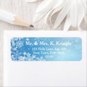 Winterschneeflocken auf den Blue-Address-Etiketten (Insitu)