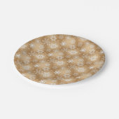 Winterschneeflocken auf Gold Pappteller (Schrägansicht)