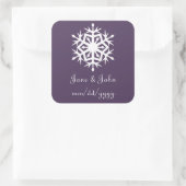 Winterschneeflocken auf Lila Aufkleber (Tasche)