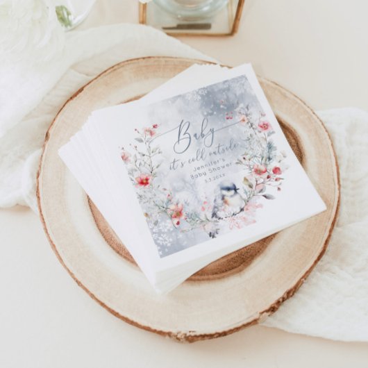 Winterschneeflocken Baby seine Kälte draußen Serviette