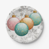Winterschneeflocken Balls Ornaments Kinderdusche Pappteller (Vorderseite)