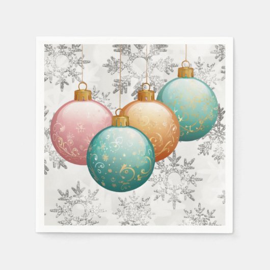 Winterschneeflocken Balls Ornaments Kinderdusche Serviette (Vorderseite)