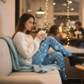 Winterschneeflocken Blau Leggings