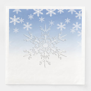 Winterschneeflocken Blau  Serviette