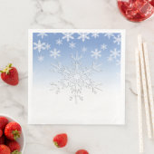 Winterschneeflocken Blau Serviette (Beispiel)