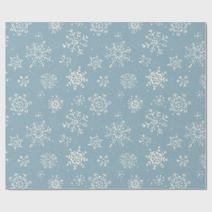Winterschneeflocken Blaue Farbe Geschenkpapier