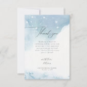 Winterschneeflocken Blaues Brautparty Dankeskarte (Vorderseite)
