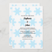 Winterschneeflocken Blaues Weiß Elegantes Trendy W Einladung (Vorne/Hinten)