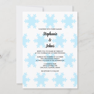Winterschneeflocken Blaues Weiß Elegantes Trendy W Einladung
