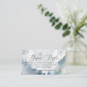 Winterschneeflocken Blue Diaper Raffle Ticket Encl Begleitkarte (Stehend Vorderseite)