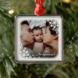 Winterschneeflocken Blume Foto Weihnachten Ornament Aus Metall