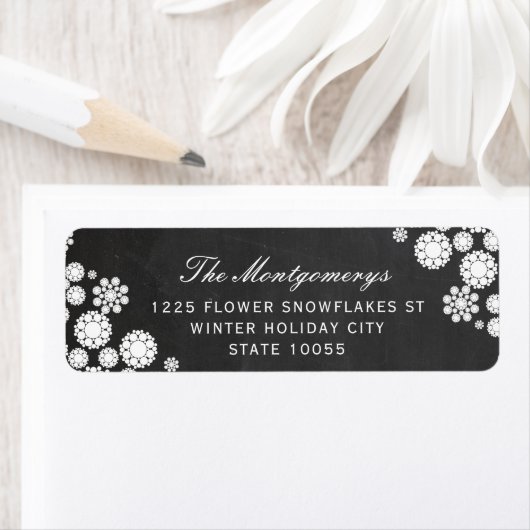 Winterschneeflocken Blume Weihnachtsadresse Labels (Insitu)