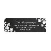 Winterschneeflocken Blume Weihnachtsadresse Labels (Vorne)