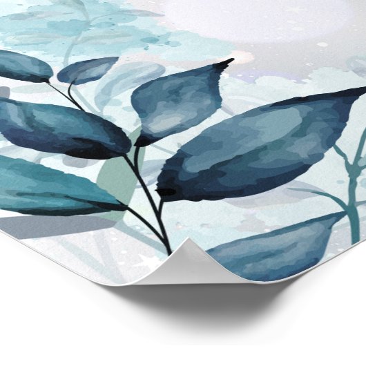 Winterschneeflocken Blumenzehen Begrüßungszeichen Poster (Ecke)