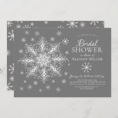 Winterschneeflocken-Brautparty Einladung (Vorne/Hinten)