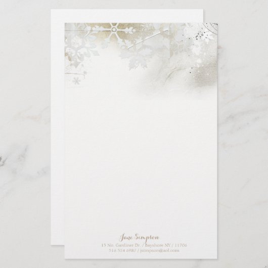 Winterschneeflocken Briefpapier (Vorne/Hinten)